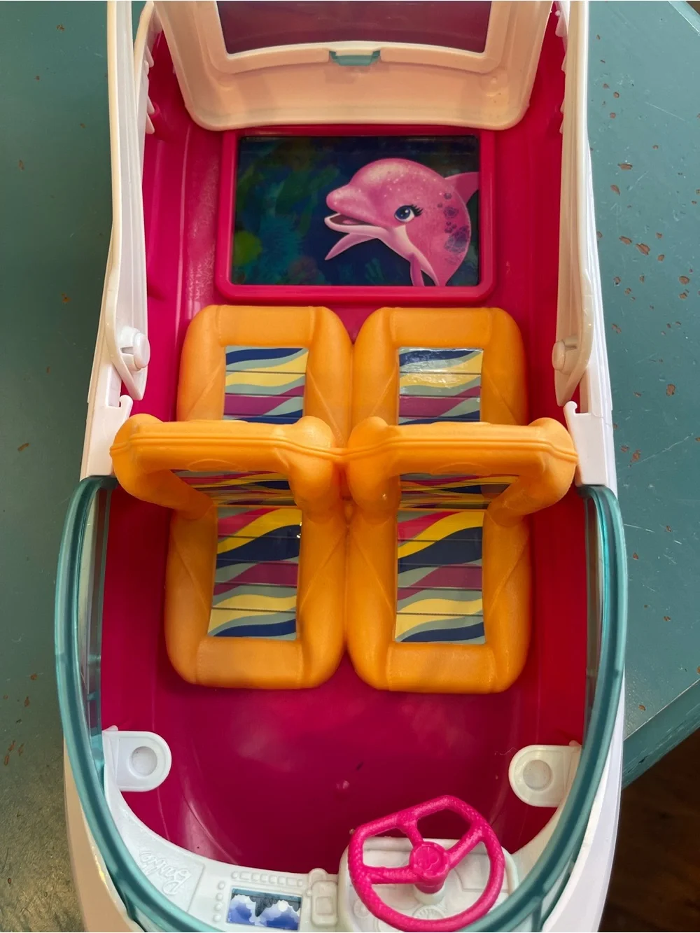 Barbie “Dolphin Magic” Ocean View Speed Boat - Pink/White - 2016 Mattel